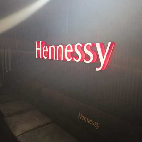 Hennessy wall sign close-up