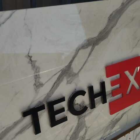 TechEx dimensional wall logo signage