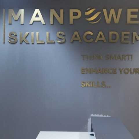 Manpower Skills Academy wall lettering
