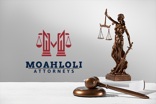 Moahloli Attorneys logo mockup with Lady Justice