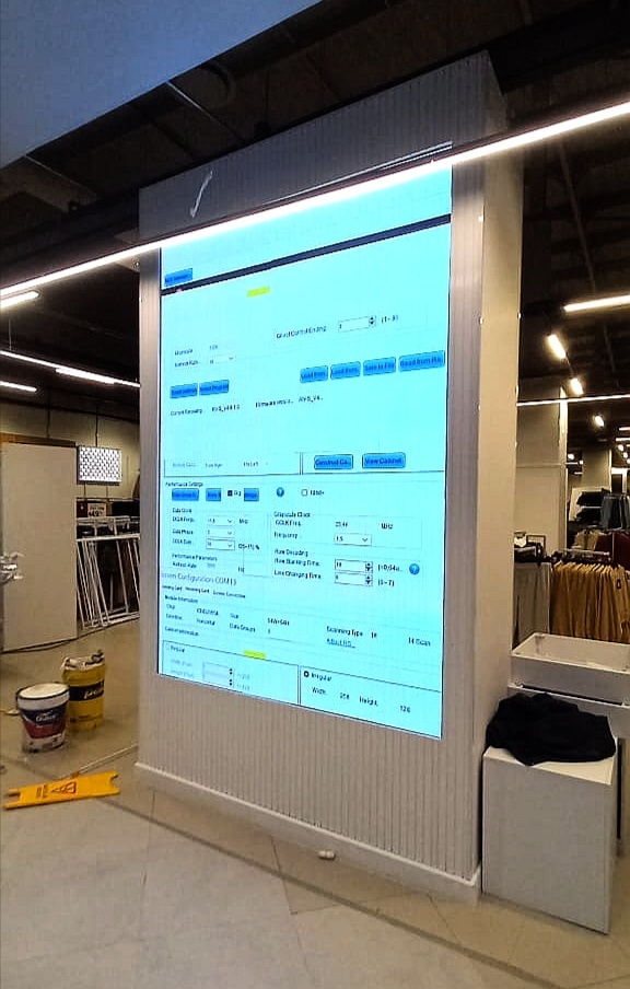 Interactive digital display showing a payment interface
